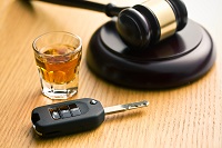 Alcohol, keys and gavel - DUI